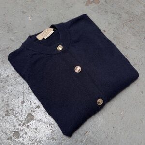 Gucci Uniform Luxury Old Money Navy Blue Wool Sweater W Medium